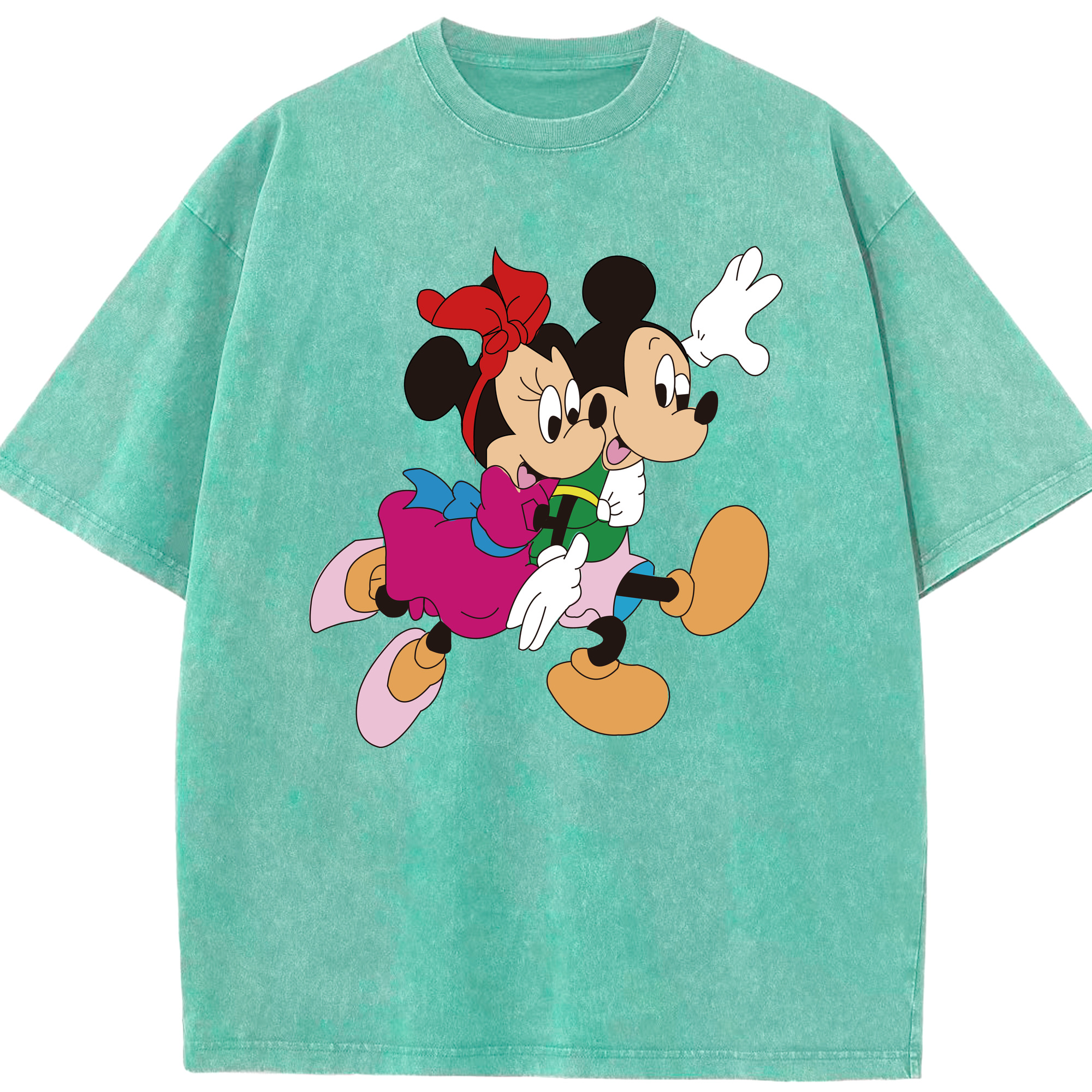 （画像用） ミッキーマウス Mickey Mouse 綿100% ヴィンテージ風 半袖Tシャツ（フロントプリント）